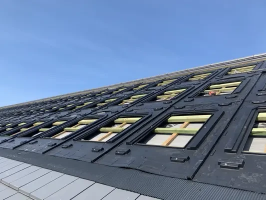 GSE in-roof solar mounting system being installed on a UK roof