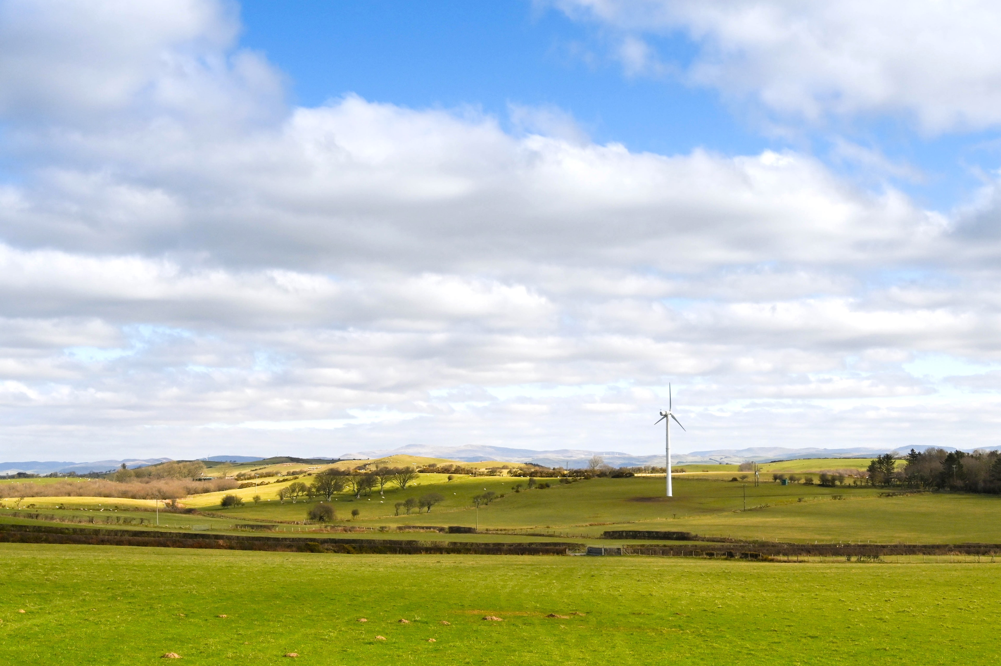 Wind turbine on UK farm