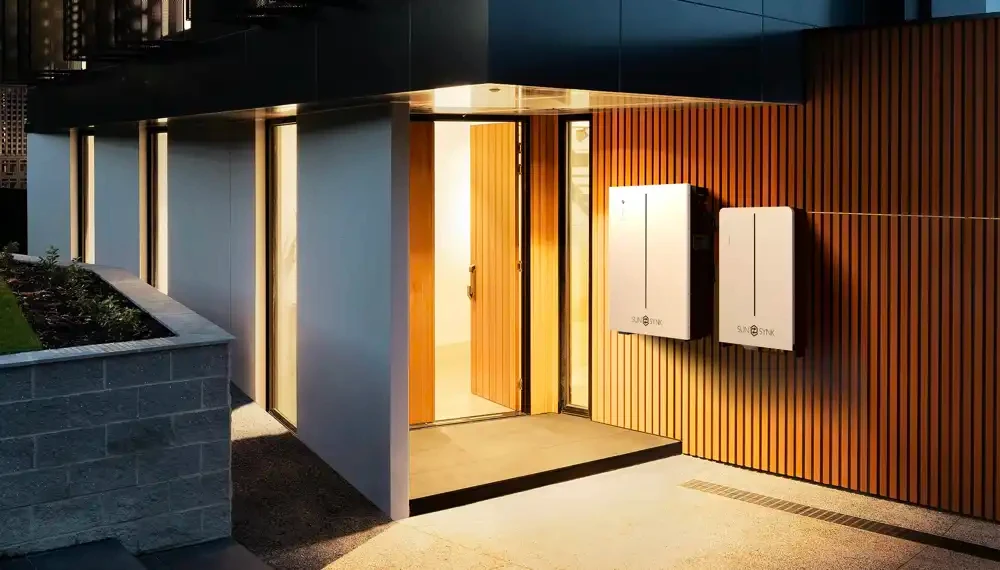 Home battery storage unit installed in a UK garage