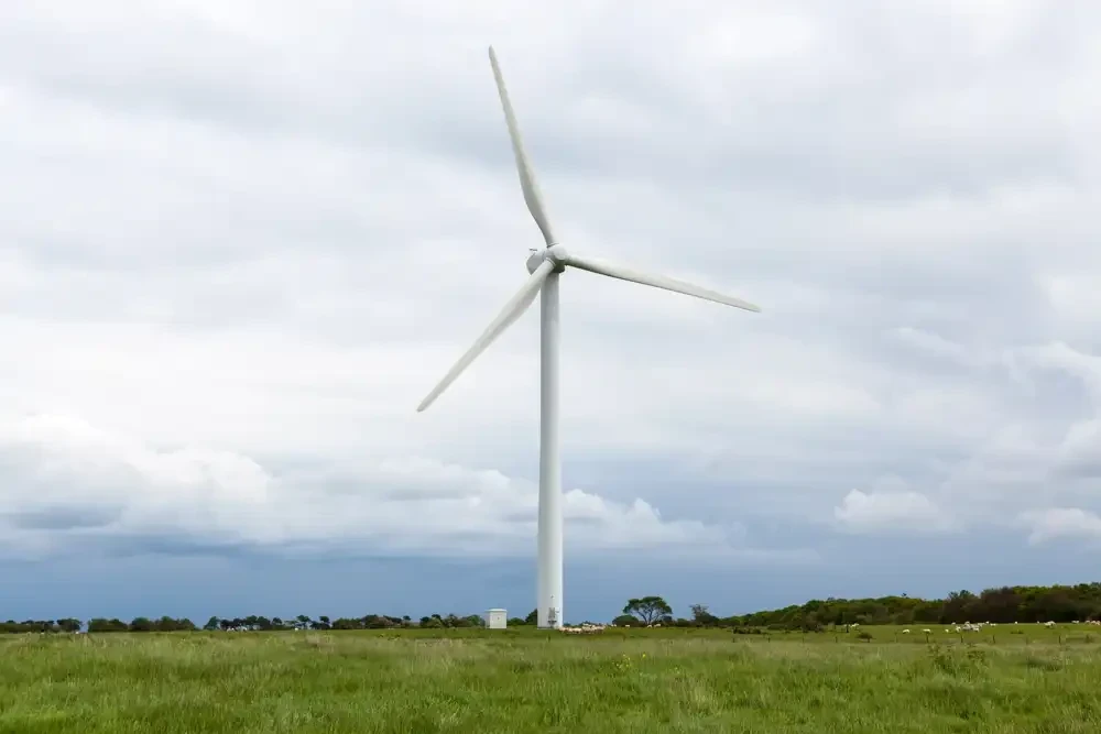 Small wind turbine on UK farm
